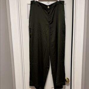 Eloquii Forest Green Wide Leg Trousers